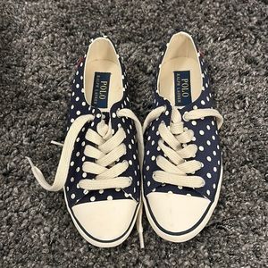 Polo Ralph Lauren Sneakers flats polka dots navy white size 5.5 women’s new